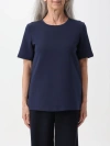 S Max Mara ' Fianco Logo Embroidered Crewneck T In Blue