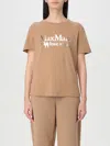 S Max Mara Logo Cotton T Shirt In Camel