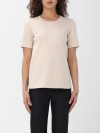 S Max Mara Embroidered-logo T-shirt In Yellow Cream