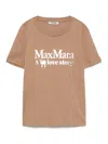 S Max Mara Logo Cotton T Shirt In Camel