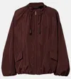 's Max Mara Drawstring Ruffled Jacket In Burgundy