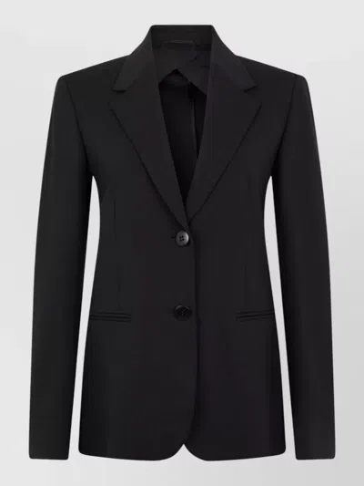 S Max Mara Tailored Blazer Notched Lapels Back Vent In Black