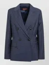 S Max Mara Tailored Jacket Back Vent Buttoned Cuffs In Blue
