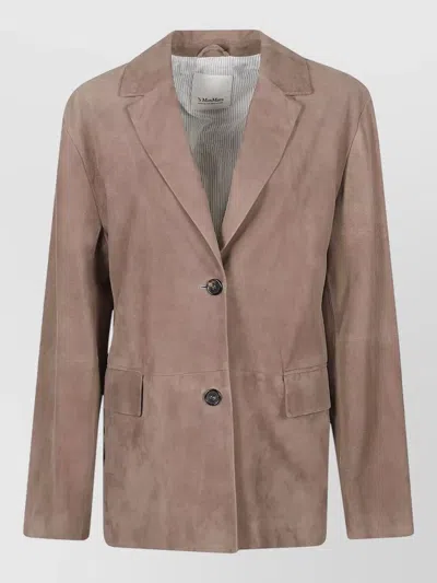 S Max Mara Tailored Jacket Long Sleeves Notched Lapels In Brown