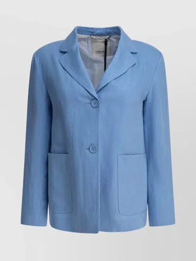 's Max Mara Tailored Jackets With Long Sleeves And Notched Lapels In Blau