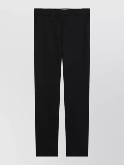 S Max Mara Tailored Straight Leg Trousers Belt Loops In Black