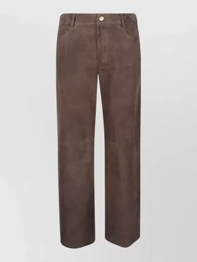 S Max Mara Tailored Trousers Belt Loops Back Pockets In Brown