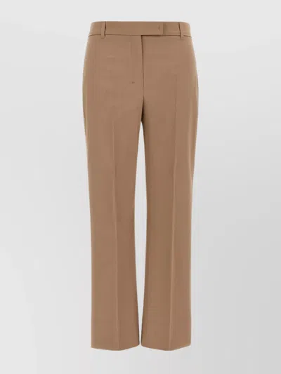 S Max Mara Tailored Trousers With Belt Loops And Pleats In Beige