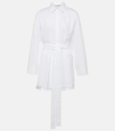 's Max Mara Tea Belted Cotton Poplin Blouse In White