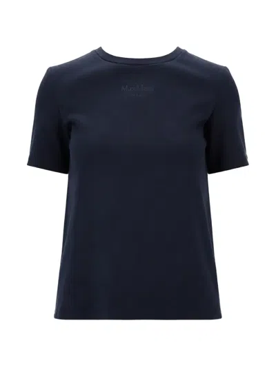 S Max Mara The Cube Logo-embroidered T-shirt In Blue