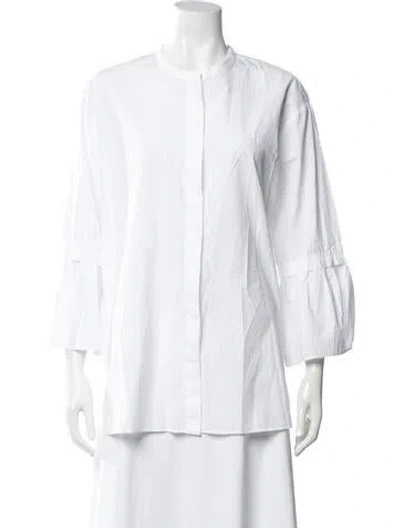 Pre-owned 's Max Mara Three-quarter Sleeve Top In White