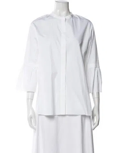Pre-owned S Max Mara Three-quarter Sleeve Top In White