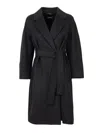 S Max Mara Tied-waist Coat In Black