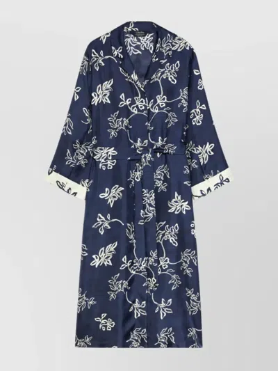 S Max Mara Timeo Kaftan Dress With Belted Waist In Navy