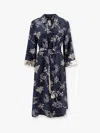 S Max Mara Timeo Kaftan Silk Dress With Floral Print