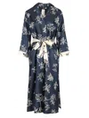 S Max Mara Timeo Kaftan Silk Dress With Floral Print