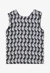 S Max Mara Timetop Reversible Printed Top In Blue
