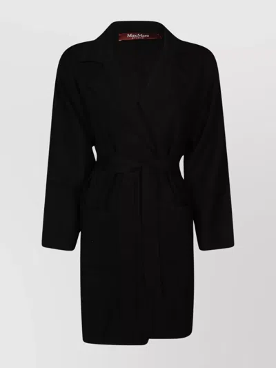 S Max Mara Tony Coat Belted Pockets In Black