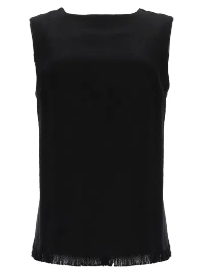 S Max Mara Top Anika In Lino In Black