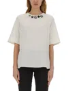 S Max Mara Dora Shirt In White Cotton With Embroidery In White