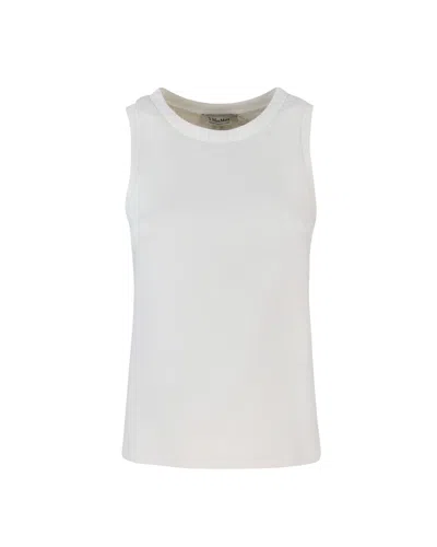 's Max Mara Top Regular Fit In Jersey Scuba Bianco In Blue Beige