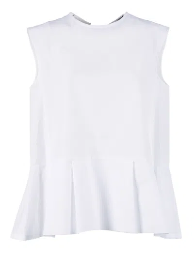 S Max Mara Top-canottiera In Tes. Brava In White