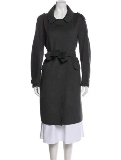 Pre-owned S Max Mara Trench Coat In Grey