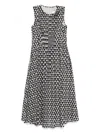 S Max Mara Falten-midikleid Mit Triangel-print In Black