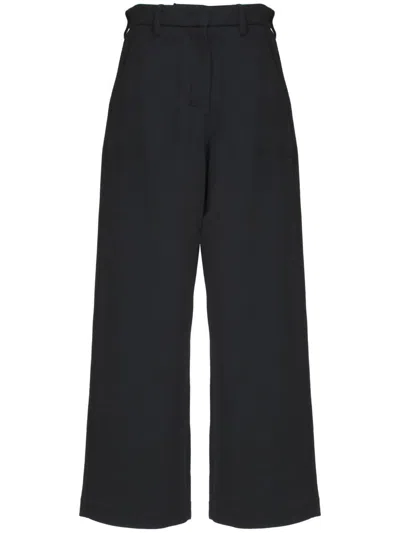 S Max Mara Cady Trousers With Metal Ring Belt In Black