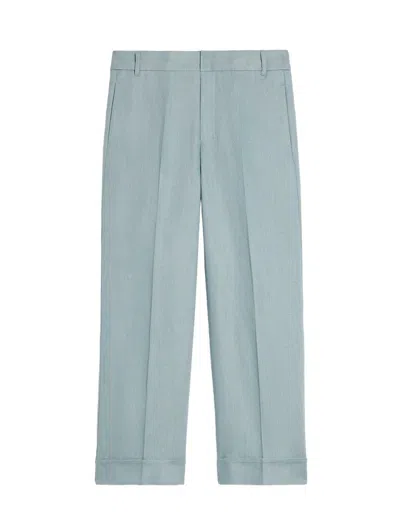 's Max Mara Salix Linen Straight Trousers In Azure