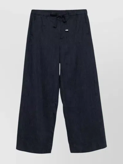 S Max Mara Trousers Straight Leg Elasticated Waistband In Blue