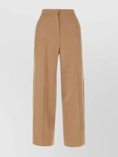 S Max Mara Trousers Wool Central Pleats In Brown