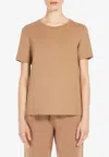 S Max Mara Tubo Embroidered Monogram T-shirt In Neutral