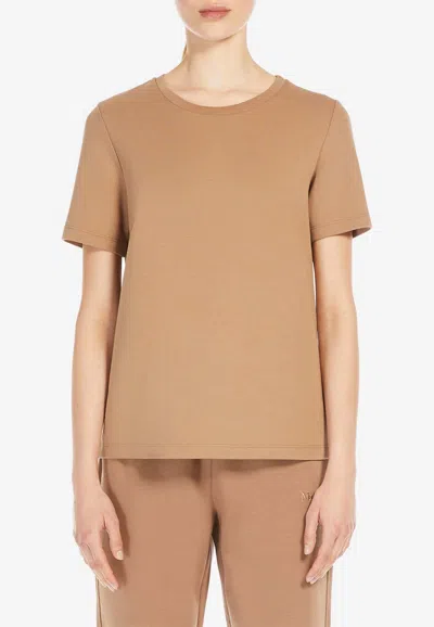 S Max Mara Tubo Embroidered Monogram T-shirt In Neutral