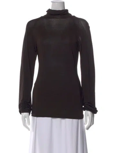 Pre-owned S Max Mara Turtleneck Long Sleeve Top In Black