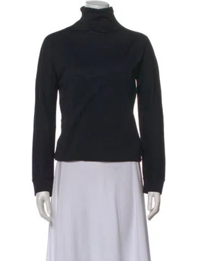 Pre-owned S Max Mara Turtleneck Long Sleeve Top In Black