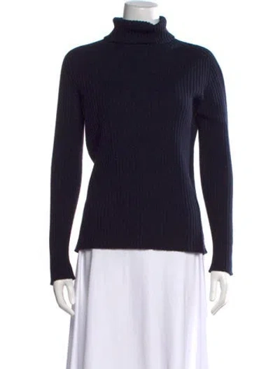 Pre-owned S Max Mara Turtleneck Sweater In Blue