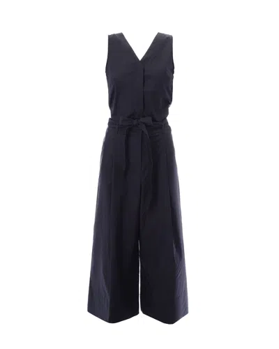 's Max Mara Tuta Popeline Blu Marino In Black