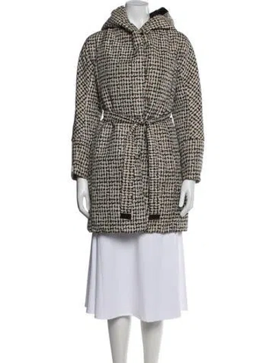 Pre-owned S Max Mara Tweed Pattern Coat In Neutrals
