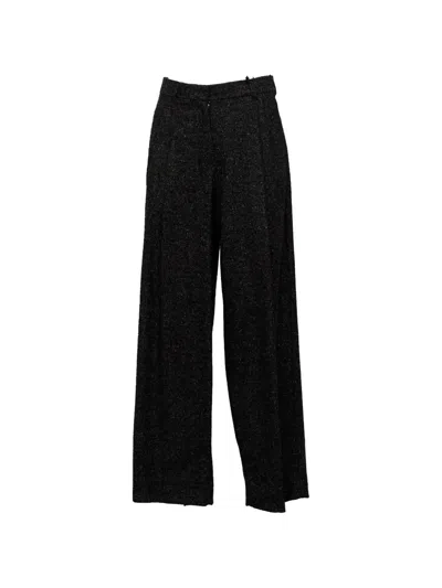 S Max Mara Tweed Wide-leg Trousers In Black