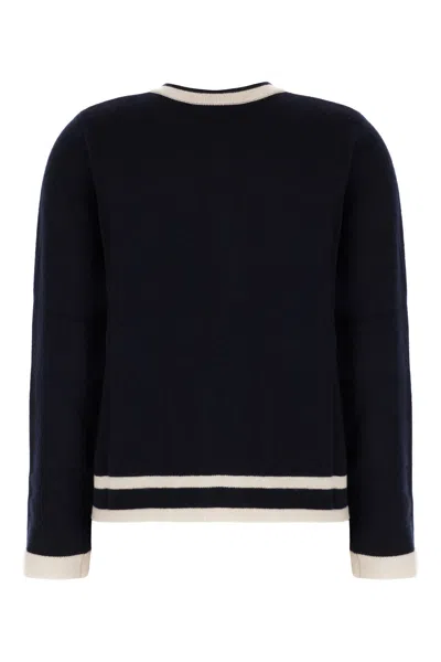 's Max Mara Two-tone Wool Blend Cardigan In Blu Riga Ghiaccio