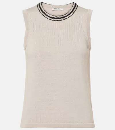 's Max Mara Racer Cotton Tank Top In Ecru