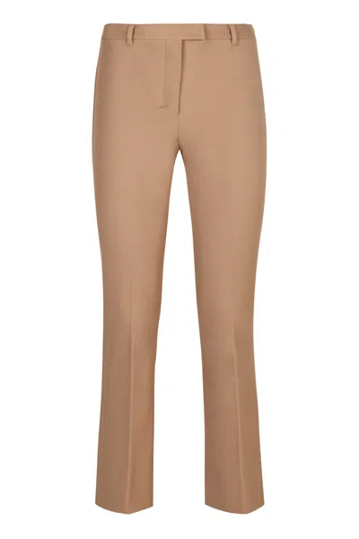 S Max Mara Umanita Cotton Blend Trousers In Camel