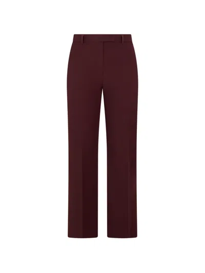 S Max Mara High Waist Straight Tailored Trousers Humanity In Burgundy