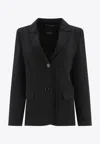 S Max Mara Undici Single-breasted V-neck Blazer In Black