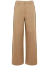 S Max Mara Unico Flared Trousers In Cotton In Brown