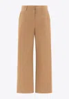 S Max Mara Trousers Wool Central Pleats In Beige