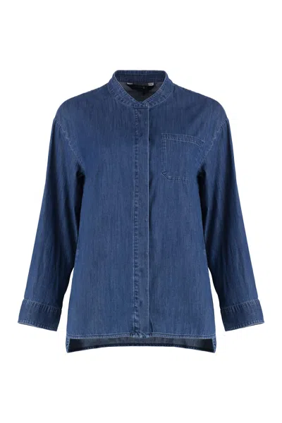 S Max Mara Max Mara's Denim Shirt In Blue