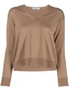 S Max Mara V-neck Knit Jumper In Brown