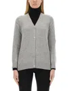 S Max Mara V-neck Long-sleeved Cardigan In Grigio